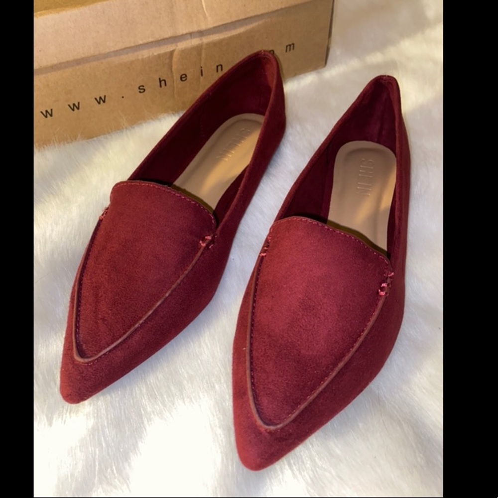 Suede Burgundy Flats
